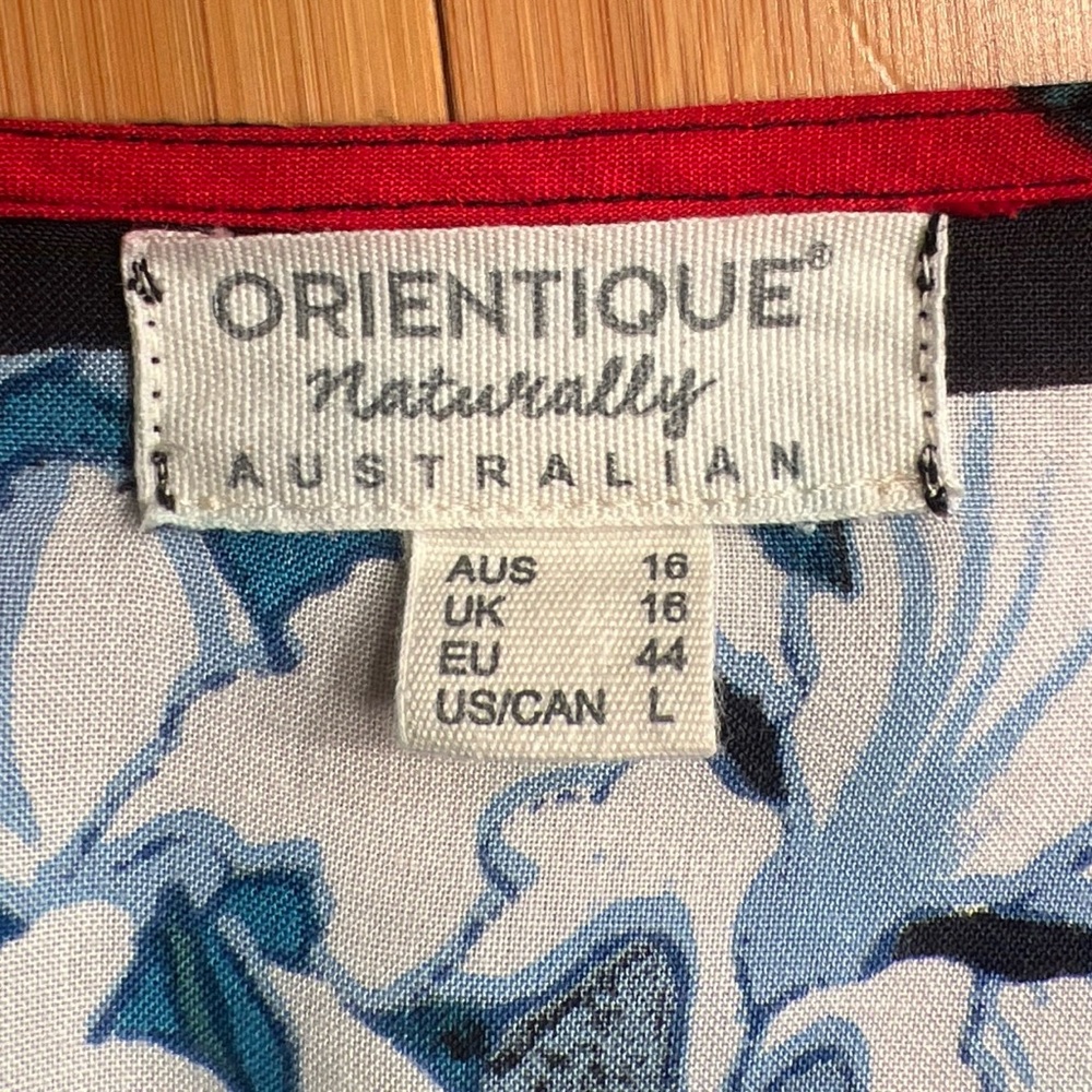 Orientique Womens Floral Hi-Lo Lounge Boho Artsy Pullover Maxi Kaftan Dress|Sz:L - Picture 14 of 16